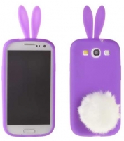 Capa Silicone (3D RABBIT) Iphone 4, Iphone 4S Roxo