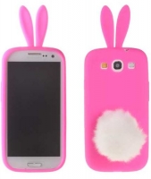 Capa Silicone (3D RABBIT) Iphone 4, Iphone 4S Rosa