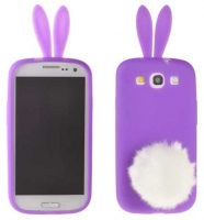 Capa Silicone (3D RABBIT) Iphone 5, Iphone 5S Roxo