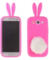 Capa Silicone (3D RABBIT) Iphone 5, Iphone 5S Rosa