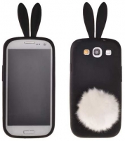 Capa Silicone (3D RABBIT) Samsung i9300 Galaxy S3 Preto