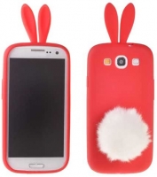 Capa Silicone (3D RABBIT) Samsung i9300 Galaxy S3 Vermelho