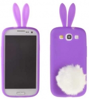 Capa Silicone (3D RABBIT) Samsung i9300 Galaxy S3 Roxo