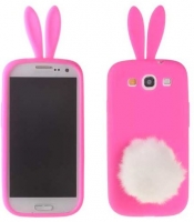 Capa Silicone (3D RABBIT) Samsung i9300 Galaxy S3 Rosa