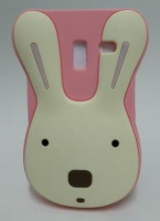 Capa Silicone  Rabbit 3D  Samsung S7500 Ace Plus Rosa Claro