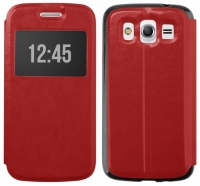 Capa Protetora  Flip Book Window  LG L Fino (LG D290) Vermelha