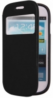 Capa Protetora  Flip Book Window  Samsung Galaxy S3 Mini (Samsung i8190, i8200) Preta
