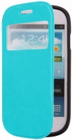 Capa Protetora  Flip Book Window  Samsung Galaxy S3 Mini (Samsung i8190, i8200) Azul Claro