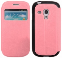 Capa Protetora  Flip Book Window  Samsung Galaxy S3 Mini (Samsung i8190, i8200) Rosa