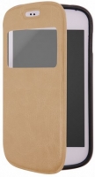 Capa Protetora  Flip Book Window  Samsung S7560 Trend, S7562 Galaxy S DUOS, S7580, S7582 Dourada