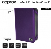 Capa  Flip Book  APPROX para Tablet Universal 7  Tipo Pele Roxo