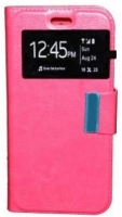 Capa Protetora  Flip Book com Janela  Samsung Core Prime (Samsung G360) Rosa em Bulk