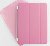 Capa Protetora Smart Cover iPad 2, iPad 3 Rosa com Traseira Acrilica Rosa Transparente
