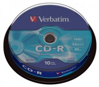 CD-R Verbatim Cake 10 unidades (700mb / 52x / 80min)