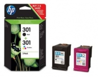 Pack Combo Tinteiro HP 301 Preto + HP 301 Tricor + Papel Original