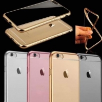 Capa em Silicone  Bumper Espelhado  Samsung Galaxy S7 (Samsung G930) Dourado/Transparente