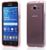 Capa em Silicone  Bumper Cristal  Samsung Grand Prime (Samsung G530) Rosa Transparente