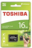 Cartão de Memória 16GB Toshiba MicroSD Class4 M102 com Adaptador SD em Blister