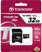 Cartão de Memória 32GB Transcend MicroSDHC CLASS10 com Adaptador SD em Blister