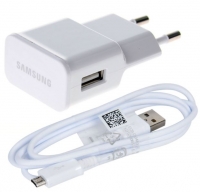 Carregador Samsung EP-TA50EWE 1.5A com Cabo de Dados ECB-DU4AWE Branco Original em Bulk