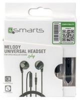 Auricular com Fio 4Smarts (Melody) Stereo 3.5mm Preto em Blister
