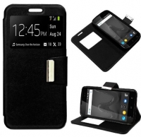 Capa Wiko View XL Flip Book com Janela Preto em Bulk