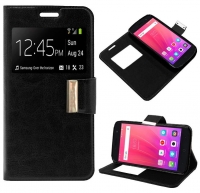 Capa ZTE Blade A520 Flip Book com Janela Preto em Bulk