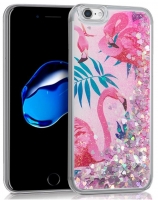 Capa Iphone 7, Iphone 8 Flamingos Purpurina Rosa Brilhante