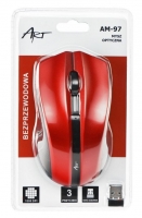 Rato Optico Wireless USB ART AM-97 Vermelho