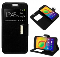 Capa Alcatel A3 Flip Book com Janela Preto