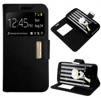 Capa Alcatel POP 4 Plus Flip Book com Janela Preto