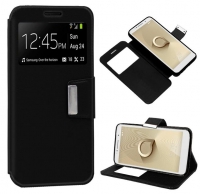 Capa Alcatel 3C Flip Book com Janela Preto