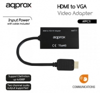 Adaptador HDMI para VGA 1080p Approx APPC11 Preto em Blister