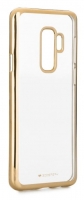 Capa Samsung Galaxy S9 (Samsung G960) Silicone Transparente com Bumper Dourado