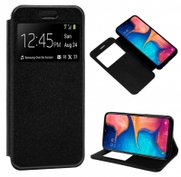 Capa Samsung Galaxy A20e (Samsung A202) Flip Book com Janela Preta