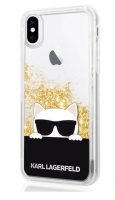 Capa Iphone X, Iphone XS KARL LAGERFELD Purpurinas Douradas em Blister
