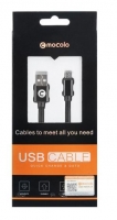 Cabo Dados Micro USB Mocolo 1M Preto em Blister