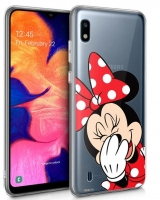 Capa Samsung Galaxy A10 (Samsung A105) Disney Minnie Licenciada Silicone Transparente em Blister