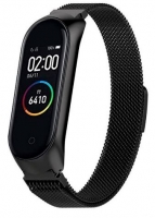 Bracelete Xiaomi Mi band 3, Mi band 4 Metal Preto