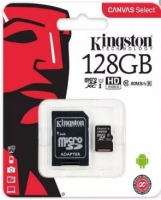 Cartão de Memória 128GB Kingston MicroSDXC com Adaptador SD Class10 em Blister