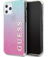 Capa Iphone 11 Pro Max 6.5  GUESS Glitter Rosa/Azul em Blister