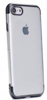 Capa Iphone 11 Pro Max 6.5  Silicone Transparente com Bumper Preto