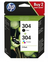 Pack 2 Tinteiro HP 304 Preto + HP 304 Tricolor (3JB05AE) Original