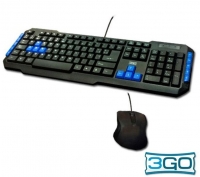 Teclado + Rato USB 3GO Combodrile ES Preto