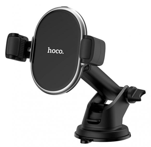 Suporte Viatura com Ventosa Hoco Selected S12 Wireless Charger Preto