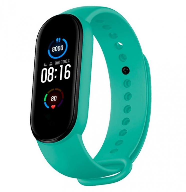 Bracelete Xiaomi Mi Band 5 Silicone Verde Menta