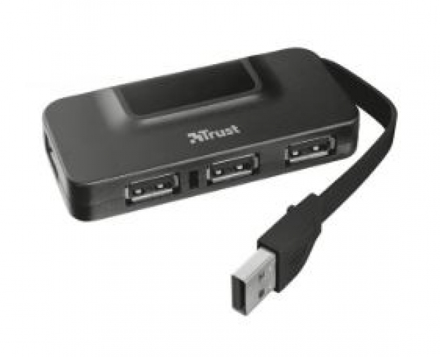 Hub Trust Oila 4 Port USB 2.0 - 20577 Preto