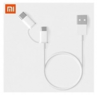Cabo de Dados Xiaomi Micro USB + Tipo C 1m Branco em Blister - SJX02ZM