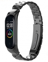 Bracelete Xiaomi Mi band 3, Mi band 4 Aço Steel Preto