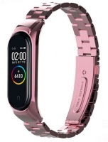 Bracelete Xiaomi Mi band 3, Mi band 4 Aço Steel Rosa